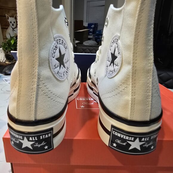 Converse Unisex Chuck 70 Hi Plus Sneaker Shoe Egret/Black/Egret US Womens Size 8 - Picture 5 of 14